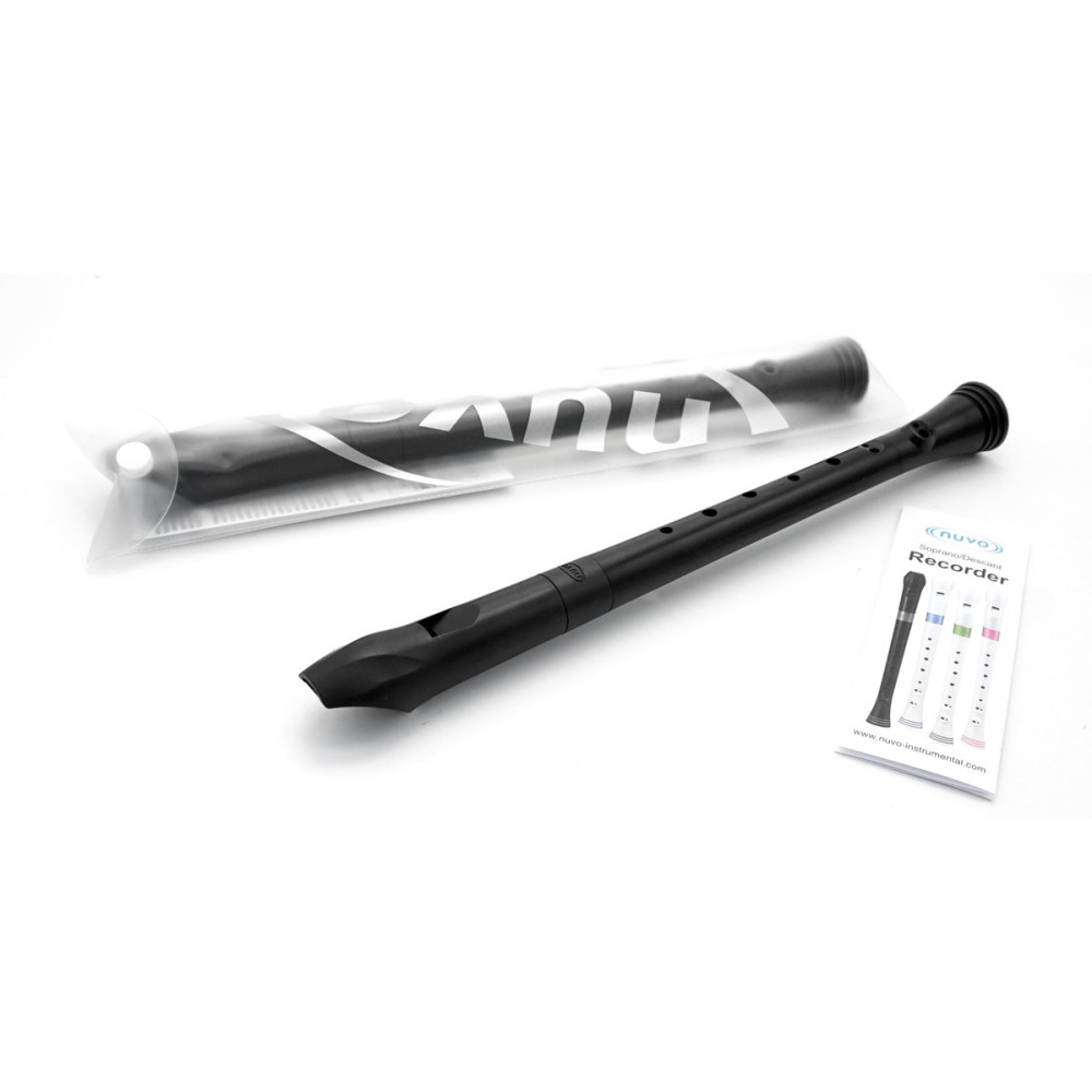 Nuvo NURG300BK Soprano Recorder, black, German