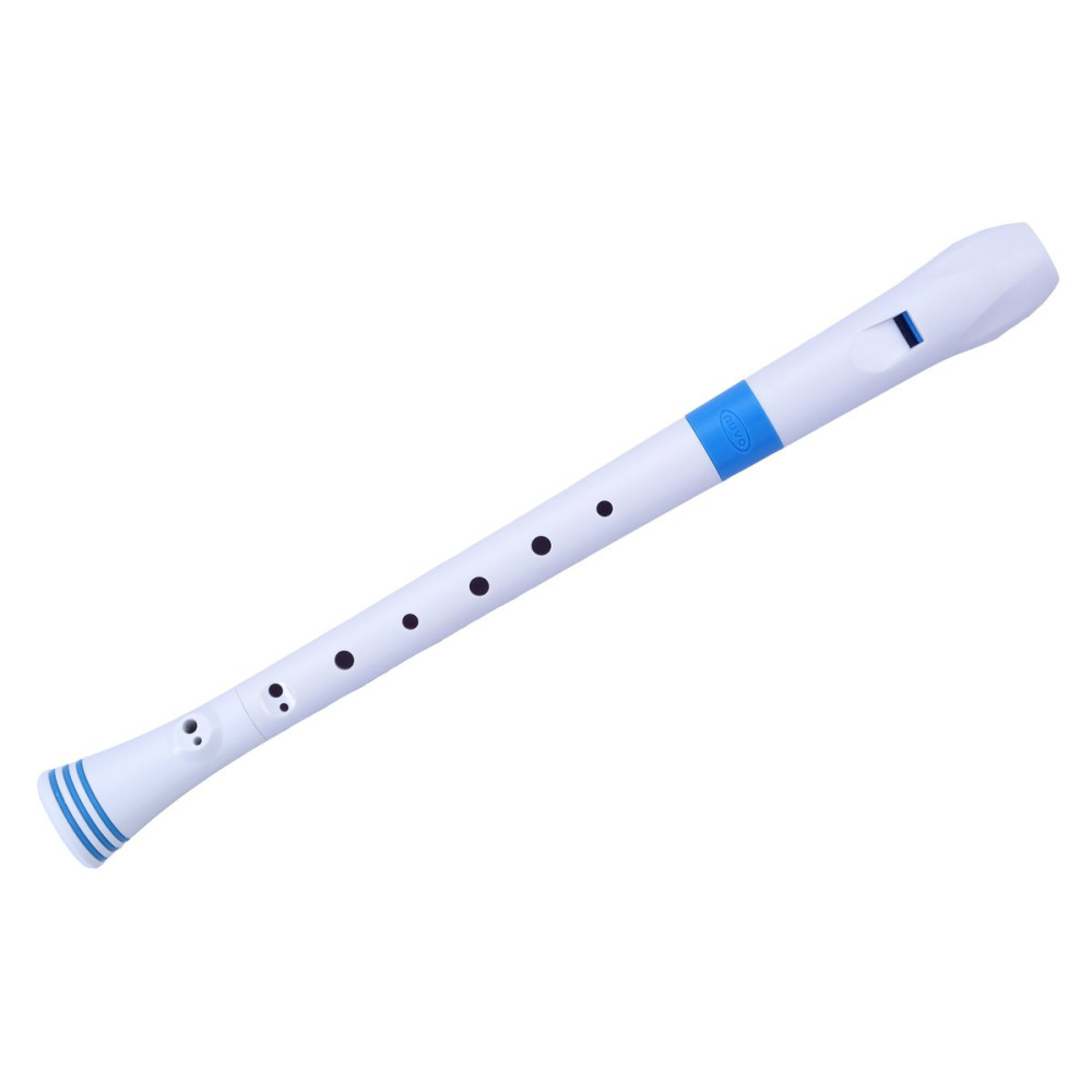 Nuvo NURG300BL Soprano Recorder, white/blue, German