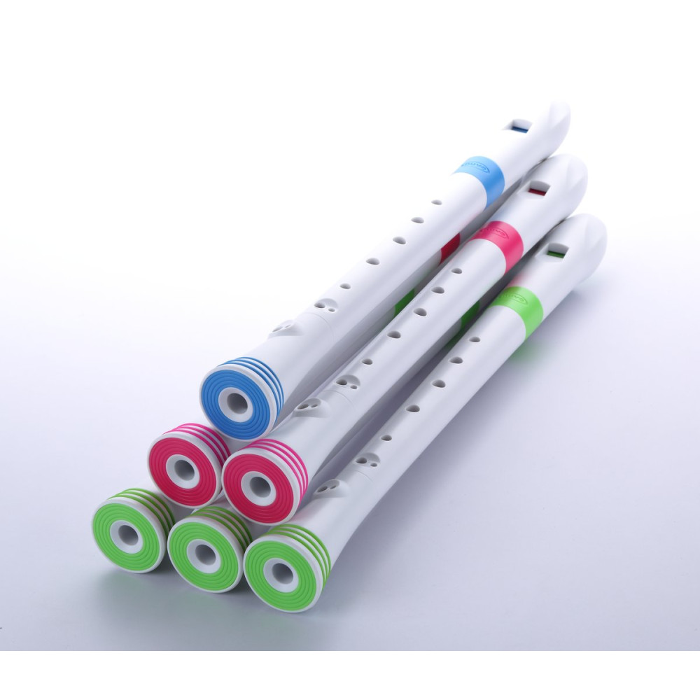 Nuvo NURG300BL Soprano Recorder, white/blue, German