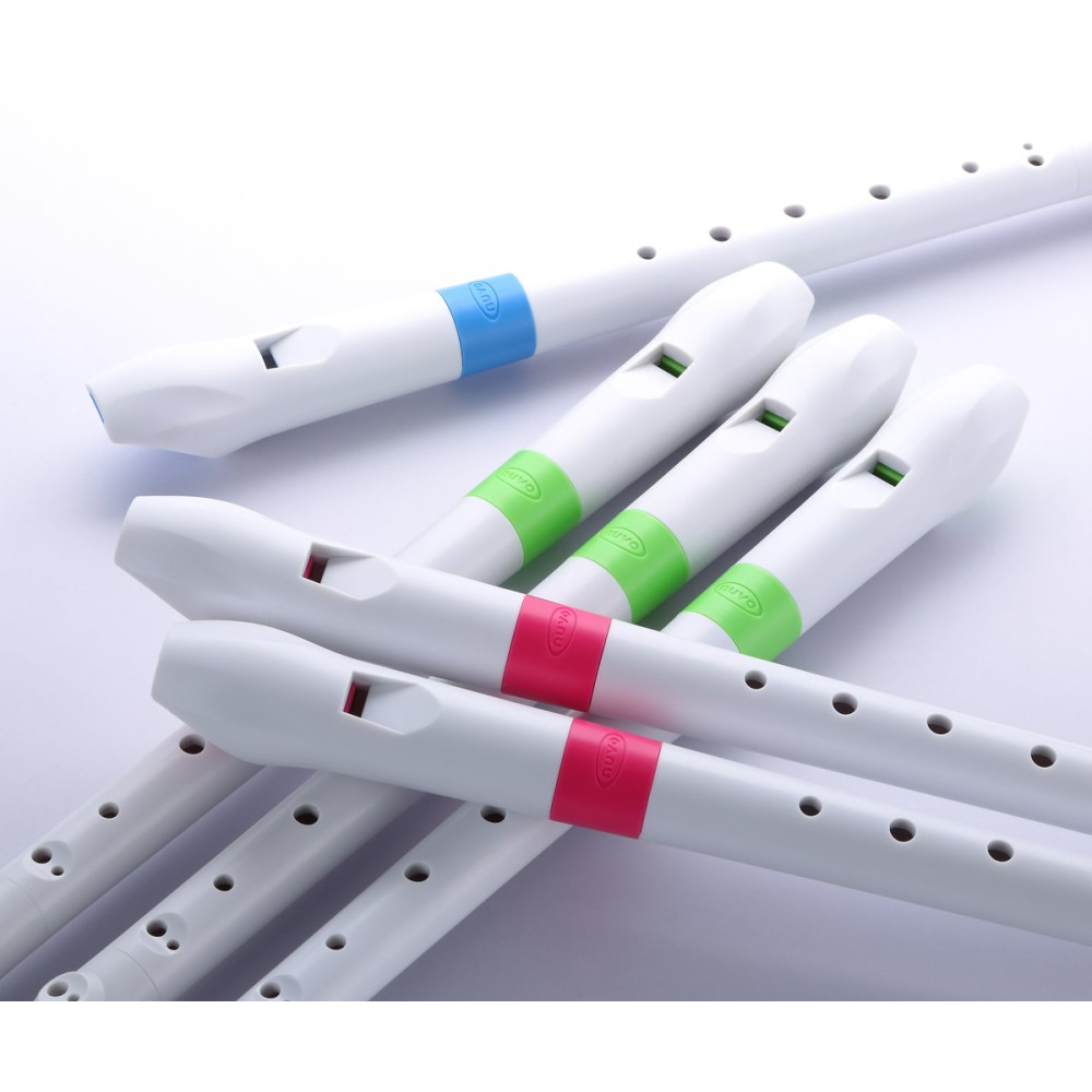 Nuvo NURG300BL Soprano Recorder, white/blue, German