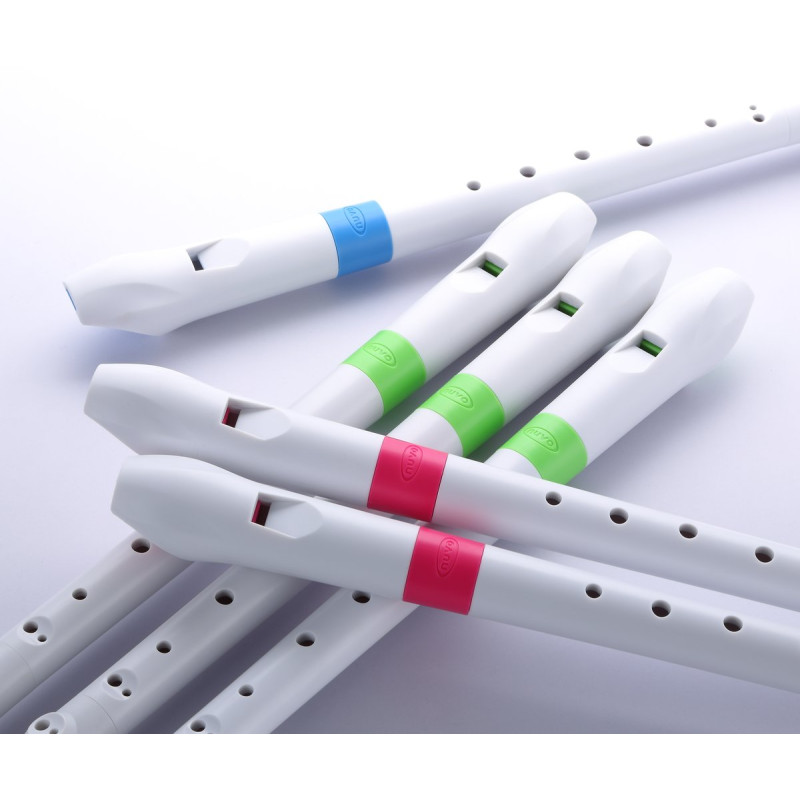 Nuvo NURG300BL Soprano Recorder, white/blue, German