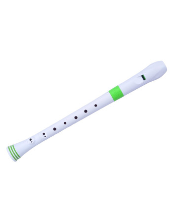 Nuvo NURG300GR Soprano Recorder, white/green, German