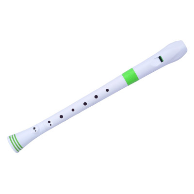 Nuvo NURG300GR Soprano Recorder, white/green, German