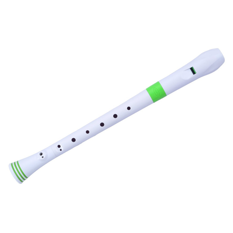 Nuvo NURG300GR Soprano Recorder, white/green, German