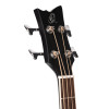 Ortega 1B-D7CE-SBK-4 Deep Series 7 Medium Scale Acoustic Bass 4 String - Spruce / Mahogany Satin Black