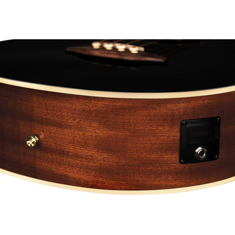 Ortega 1B-D8CE-4 Deep Series 8 Medium Scale Acoustic Bass 4 String - Spruce / Mahogany Black
