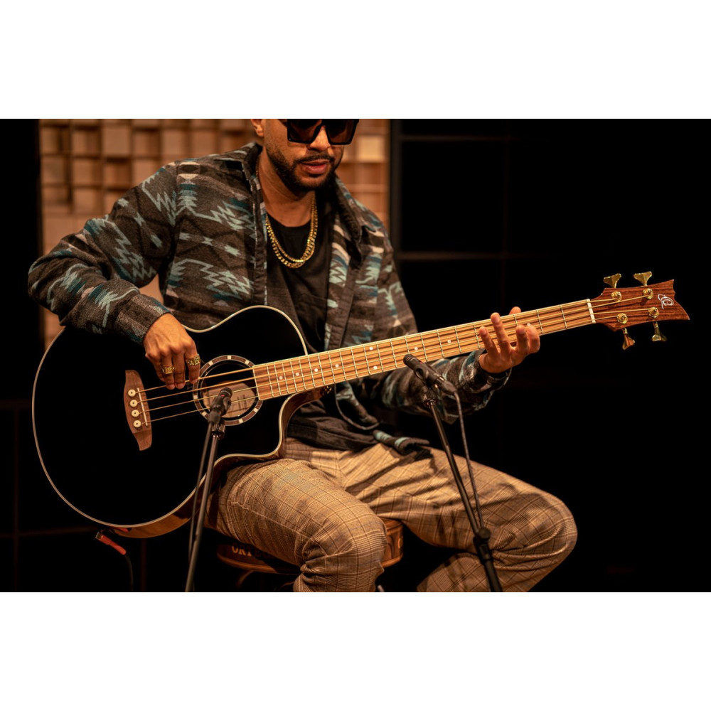 Ortega 1B-D8CE-4 Deep Series 8 Medium Scale Acoustic Bass 4 String - Spruce / Mahogany Black