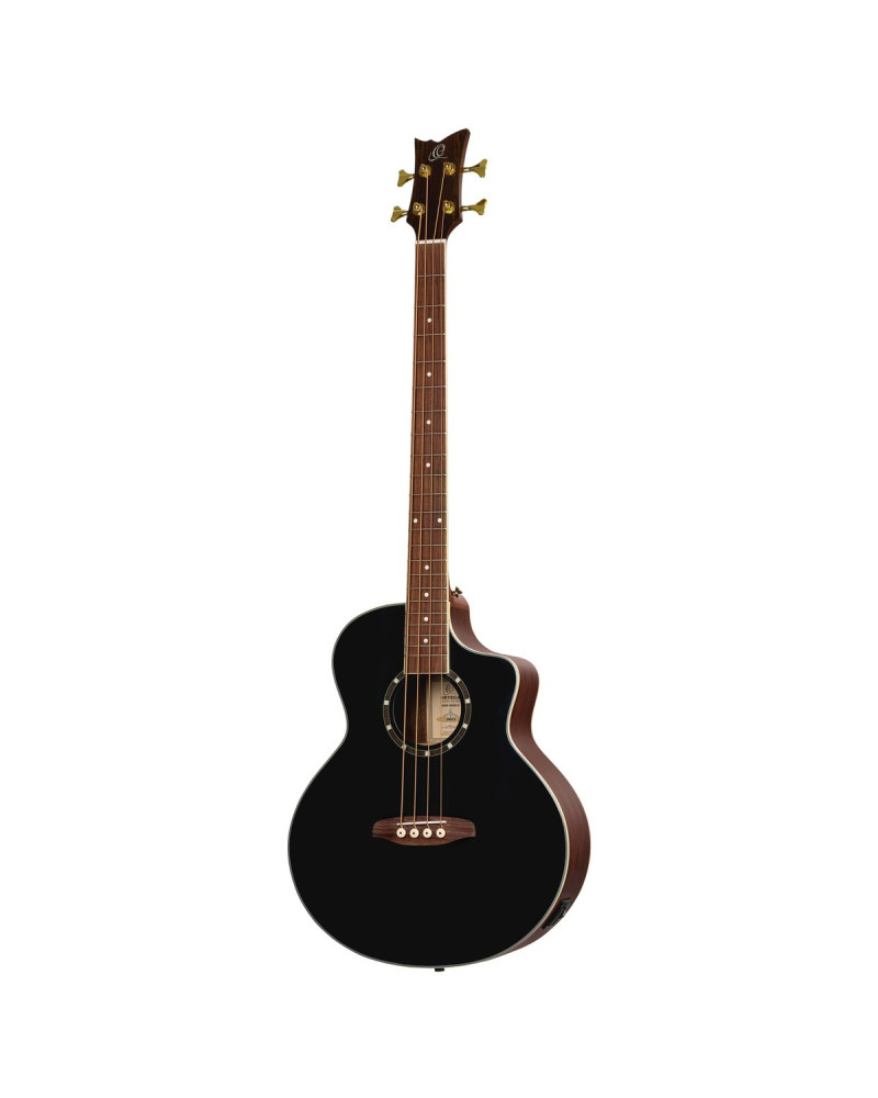 Ortega 1B-D8CE-4 Deep Series 8 Medium Scale Acoustic Bass 4 String - Spruce / Mahogany Black