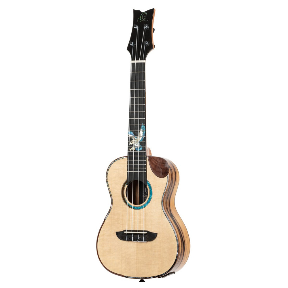 Ortega 1B-EAGLESUITE The Private Room Series Concert Ukulele 4 String - Spruce / White Ebony Natural + Bag