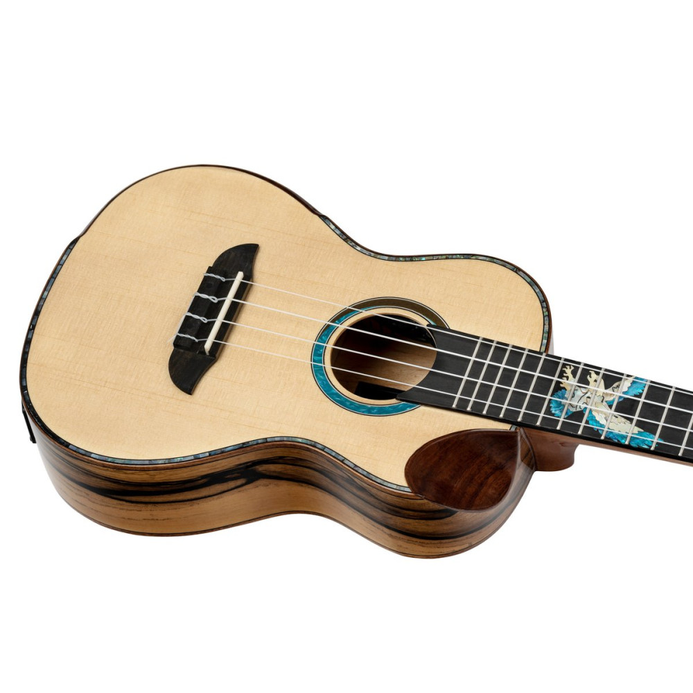 Ortega 1B-EAGLESUITE The Private Room Series Concert Ukulele 4 String - Spruce / White Ebony Natural + Bag