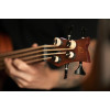 Ortega 1B-LIZZY-PRO Lizard Series Short Scale Fretless Uke Bass 4 String - Solid Mahogany Natural + Bag