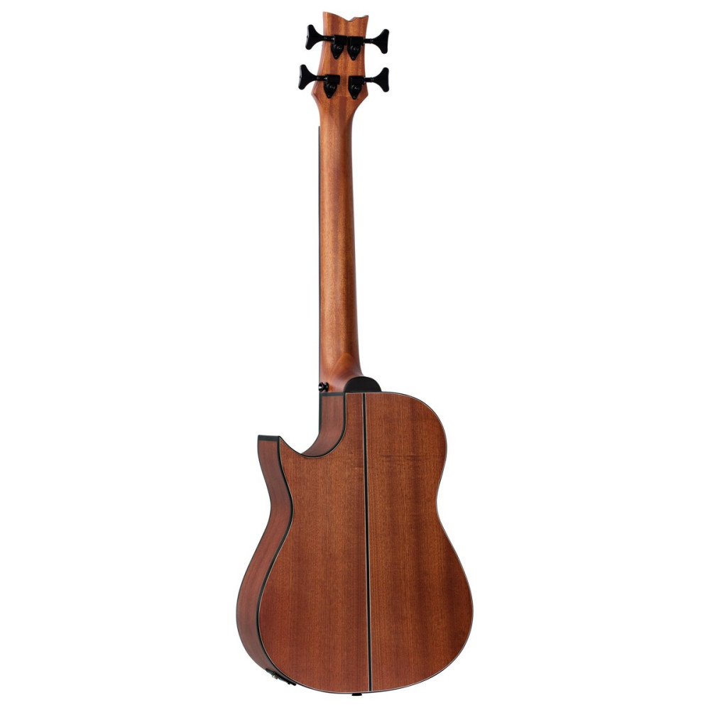 Ortega 1B-LIZZY-PRO Lizard Series Short Scale Fretless Uke Bass 4 String - Solid Mahogany Natural + Bag