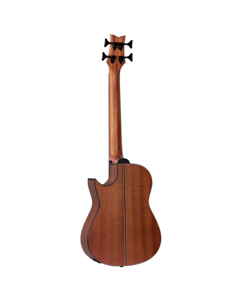 Ortega 1B-LIZZY-PRO Lizard Series Short Scale Fretless Uke Bass 4 String - Solid Mahogany Natural + Bag