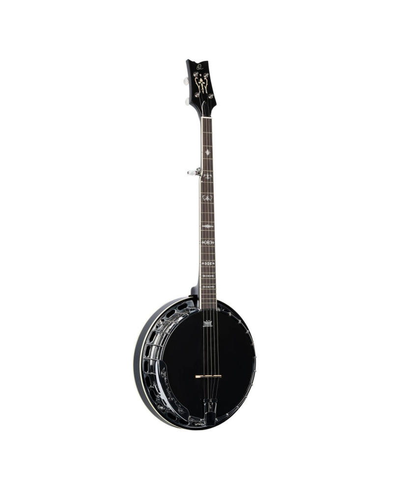 Ortega 1B-OBJ650-SBK Raven Series Banjo 5 String - Mahogany Black + Bag