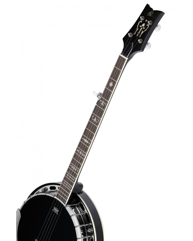 Ortega 1B-OBJ650-SBK Raven Series Banjo 5 String - Mahogany Black + Bag