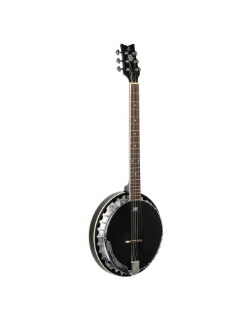 Ortega 1B-OBJE350/6S Raven Series Banjo 6 String - Mahogany Black + Bag