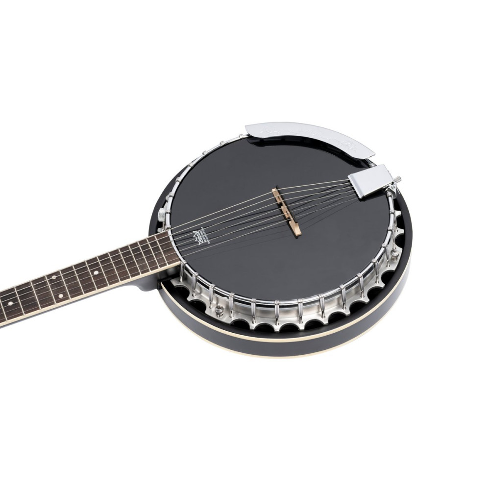 Ortega 1B-OBJE356SBL Raven Series Banjo 6 String Lefty - Mahogany Black + Bag