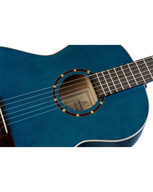 Ortega 1B-R121-3/4OC Family Series 3/4 Classical Guitar 6 String - Ocean Blue + Gigbag