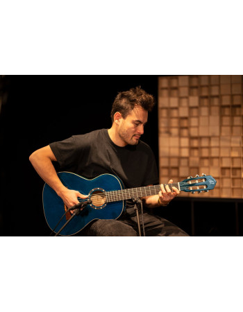 Ortega 1B-R121-3/4OC Family Series 3/4 Classical Guitar 6 String - Ocean Blue + Gigbag