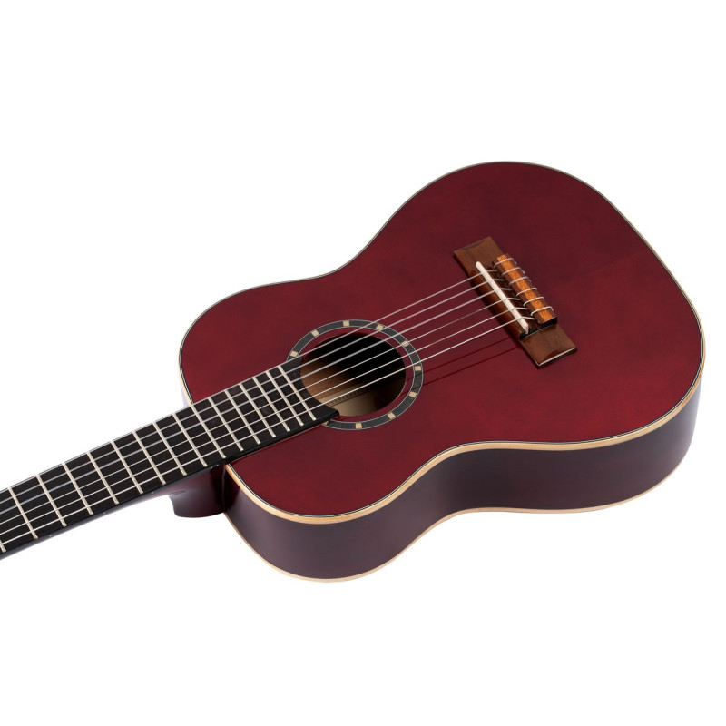Ortega 1B-R121-3/4WR Family Series 3/4 Classical Guitar 6 String - Wine Red + Gigbag