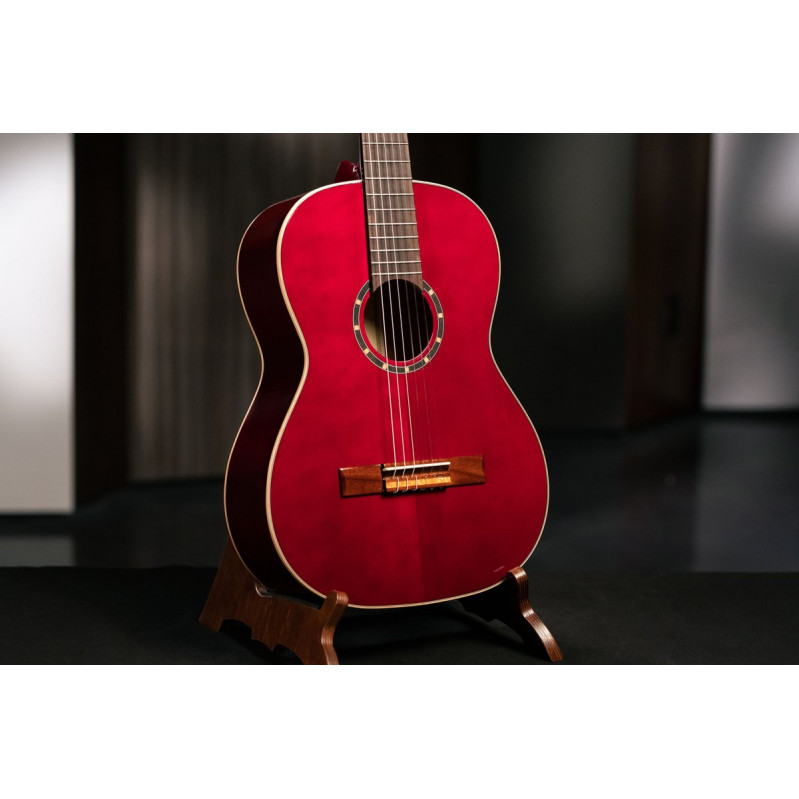 Ortega 1B-R121-3/4WR Family Series 3/4 Classical Guitar 6 String - Wine Red + Gigbag