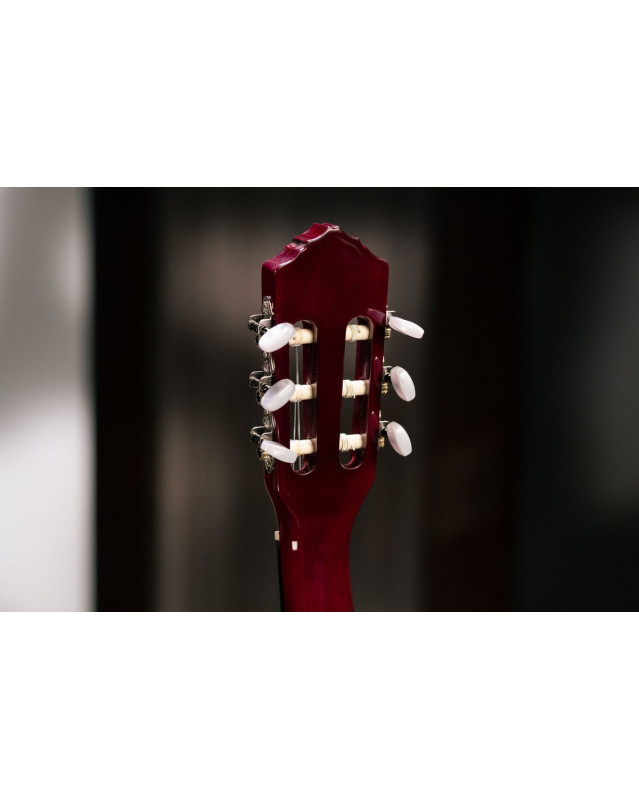 Ortega 1B-R121-3/4WR Family Series 3/4 Classical Guitar 6 String - Wine Red + Gigbag