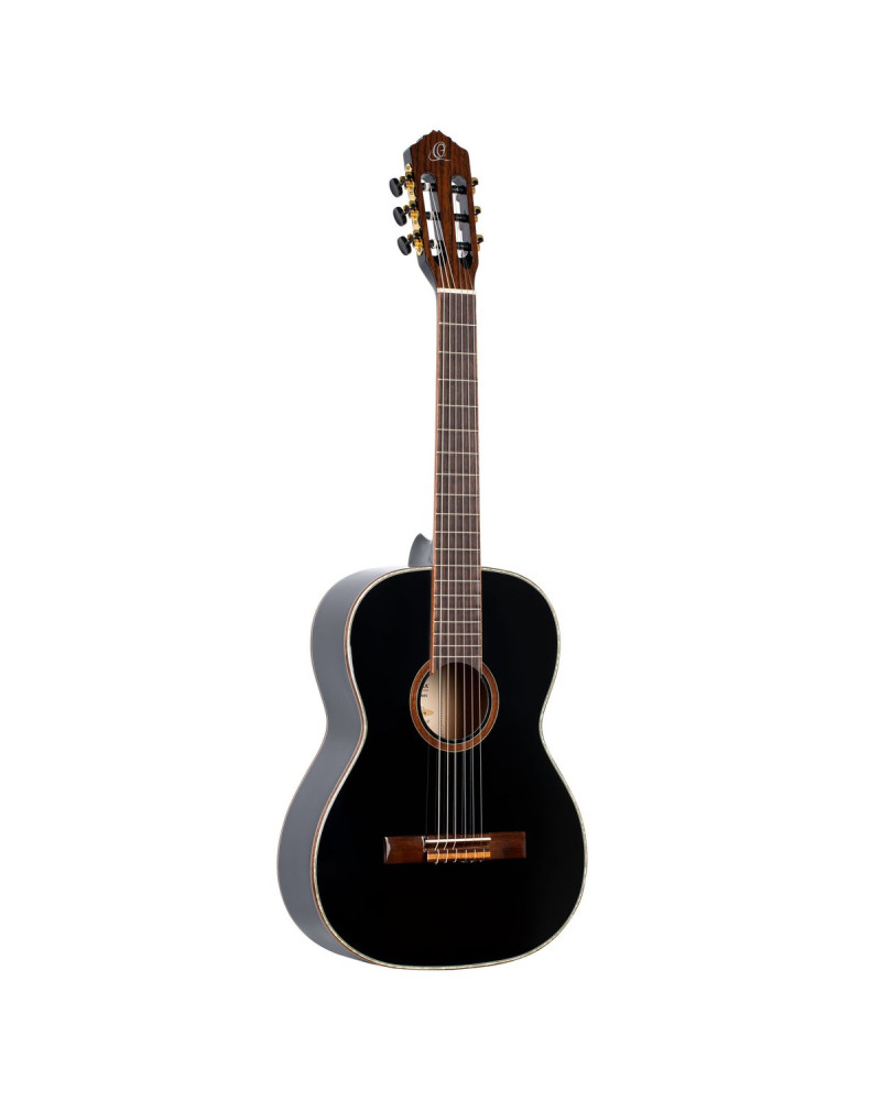 Ortega 1B-R221BK-7/8 Family Series 7/8 Classical Guitar 6 String - Spruce / Mahogany Black + Gig Bag