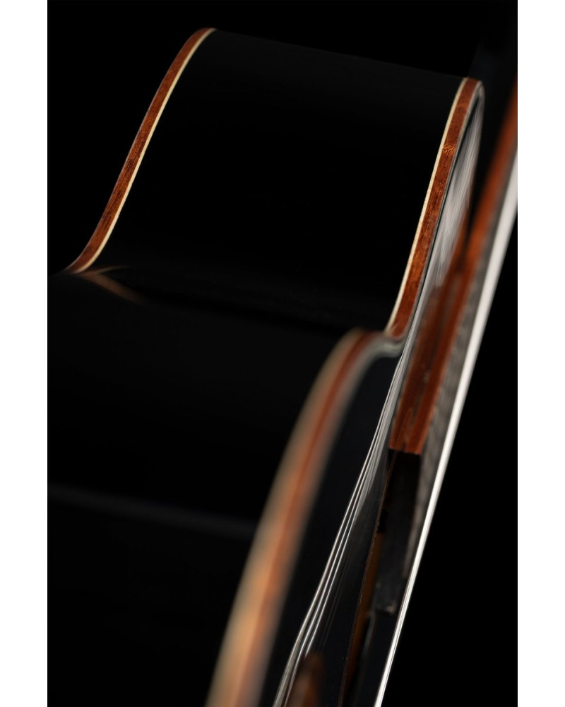 Ortega 1B-R221BK-7/8 Family Series 7/8 Classical Guitar 6 String - Spruce / Mahogany Black + Gig Bag