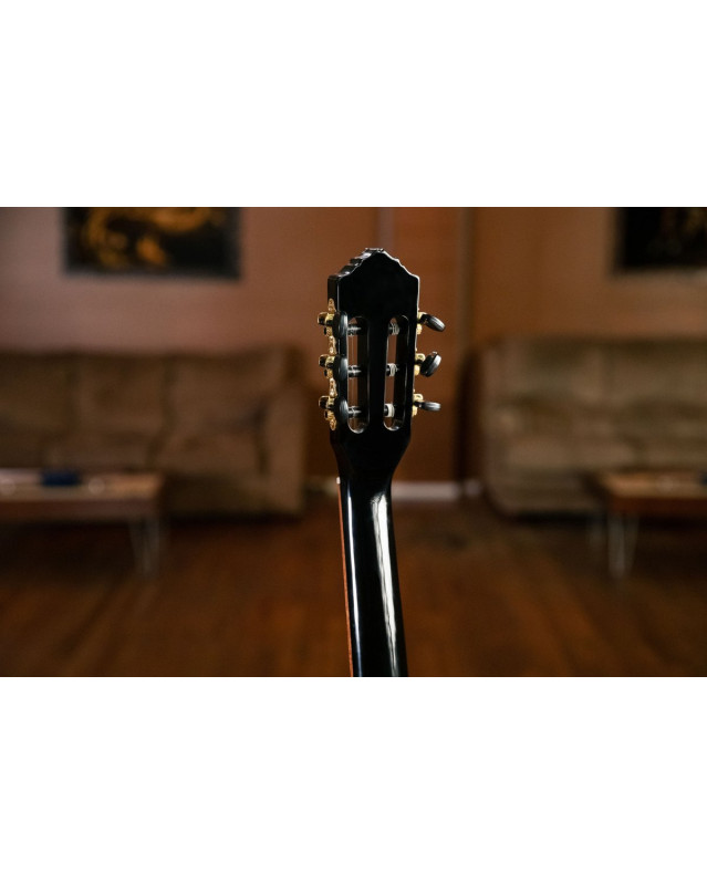 Ortega 1B-R221BK-7/8 Family Series 7/8 Classical Guitar 6 String - Spruce / Mahogany Black + Gig Bag