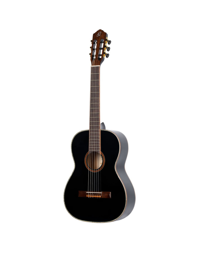 Ortega 1B-R221BK-7/8 Family Series 7/8 Classical Guitar 6 String - Spruce / Mahogany Black + Gig Bag