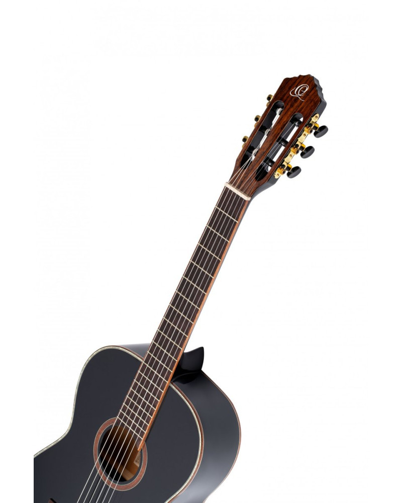 Ortega 1B-R221BK-7/8 Family Series 7/8 Classical Guitar 6 String - Spruce / Mahogany Black + Gig Bag
