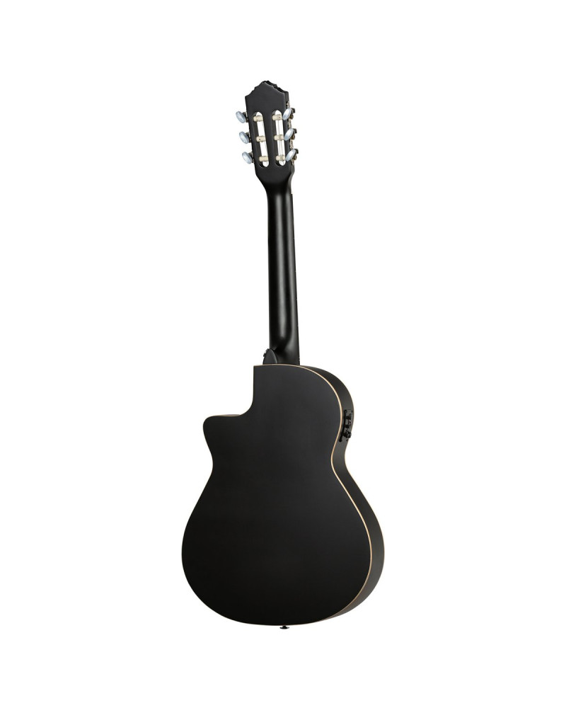 Ortega 1B-RCE125SBK3 Family Series 3/4 Nylon String Guitar 6-String - Satin Black + Gig Bag