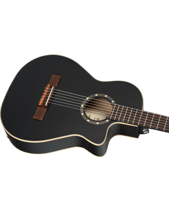 Ortega 1B-RCE125SBK3 Family Series 3/4 Nylon String Guitar 6-String - Satin Black + Gig Bag