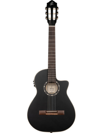 Ortega 1B-RCE125SBK3 Family Series 3/4 Nylon String Guitar 6-String - Satin Black + Gig Bag