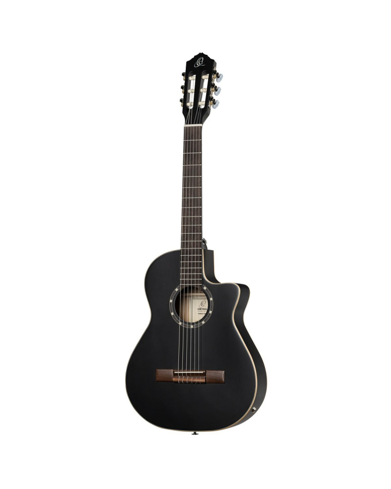 Ortega 1B-RCE125SBK3 Family Series 3/4 Nylon String Guitar 6-String - Satin Black + Gig Bag