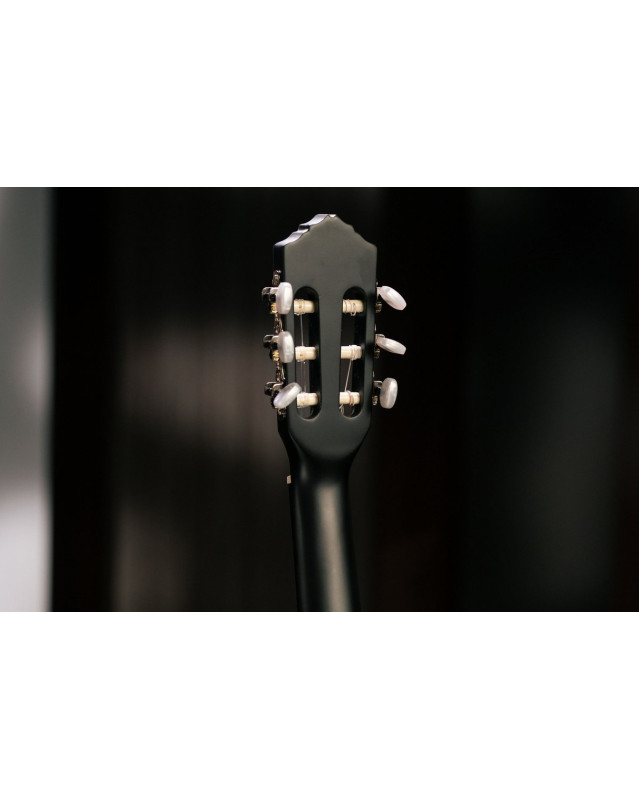 Ortega 1B-RCE125SNSB Family Series 4/4 Classical Slim Neck Guitar 6 String - Spruce / Mahogany Satin Black + Gig Bag