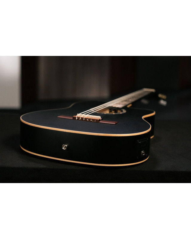 Ortega 1B-RCE125SNSB Family Series 4/4 Classical Slim Neck Guitar 6 String - Spruce / Mahogany Satin Black + Gig Bag