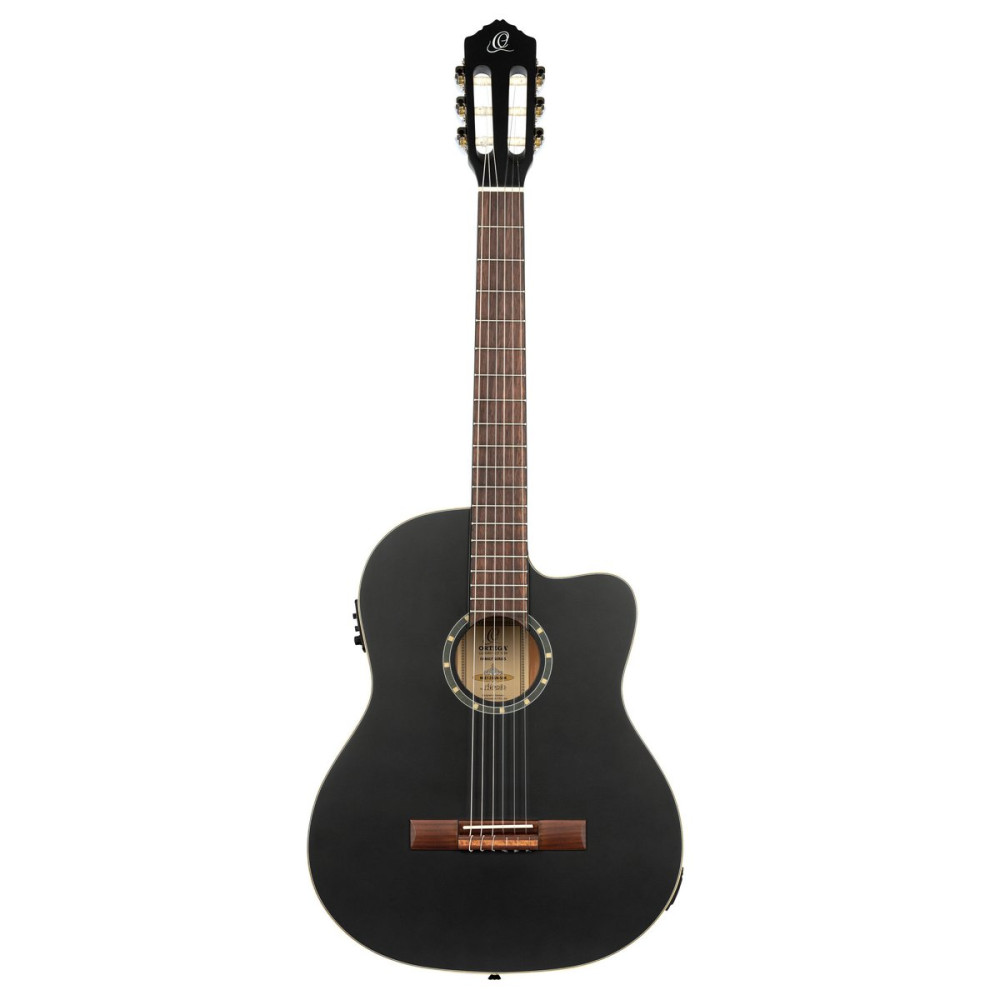Ortega 1B-RCE125SNSB Family Series 4/4 Classical Slim Neck Guitar 6 String - Spruce / Mahogany Satin Black + Gig Bag