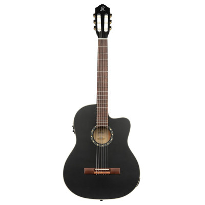 Ortega 1B-RCE125SNSB Family Series 4/4 Classical Slim Neck Guitar 6 String - Spruce / Mahogany Satin Black + Gig Bag