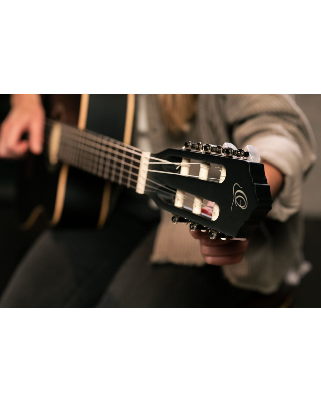 Ortega 1B-RCE125SNSB Family Series 4/4 Classical Slim Neck Guitar 6 String - Spruce / Mahogany Satin Black + Gig Bag