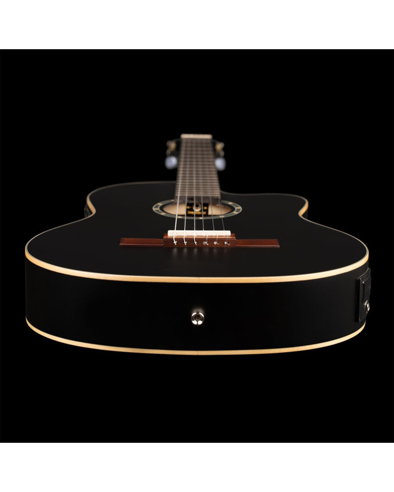 Ortega 1B-RCE125SNSB Family Series 4/4 Classical Slim Neck Guitar 6 String - Spruce / Mahogany Satin Black + Gig Bag