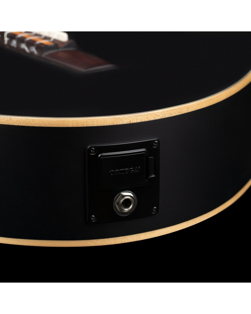 Ortega 1B-RCE125SNSB Family Series 4/4 Classical Slim Neck Guitar 6 String - Spruce / Mahogany Satin Black + Gig Bag