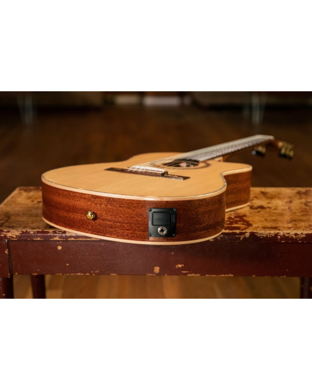 Ortega 1B-RCE138-T4 Performer Series 4/4 Thinline Classical Guitar 6-String - Natural + Gig Bag