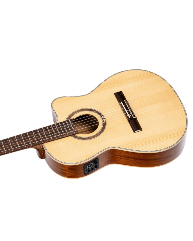 Ortega 1B-RCE138-T4 Performer Series 4/4 Thinline Classical Guitar 6-String - Natural + Gig Bag
