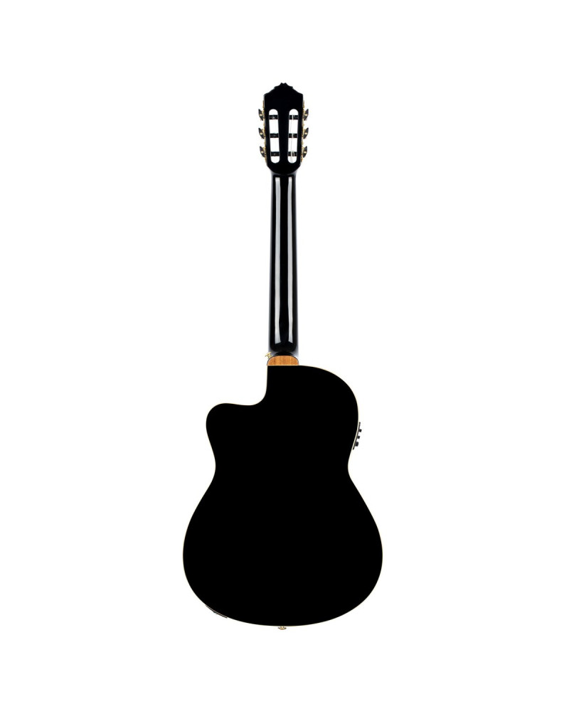 Ortega 1B-RCE138T4BK Classical Guitar Performer Series 4/4 Slim Neck / Thinline Body - black + bag