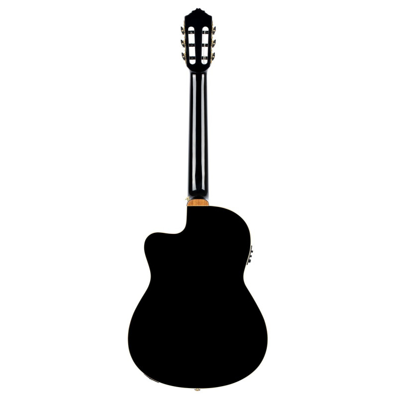 Ortega 1B-RCE138T4BK Classical Guitar Performer Series 4/4 Slim Neck / Thinline Body - black + bag
