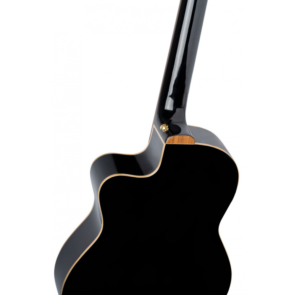 Ortega 1B-RCE138T4BK Classical Guitar Performer Series 4/4 Slim Neck / Thinline Body - black + bag