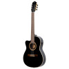 Ortega 1B-RCE138T4BL Performer Series Classical Guitar 4/4 Slim Neck Thinline Body Lefty - Black + Bag