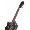 Ortega 1B-RCE138T4BL Performer Series Classical Guitar 4/4 Slim Neck Thinline Body Lefty - Black + Bag
