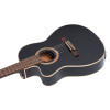 Ortega 1B-RCE138T4BL Performer Series Classical Guitar 4/4 Slim Neck Thinline Body Lefty - Black + Bag